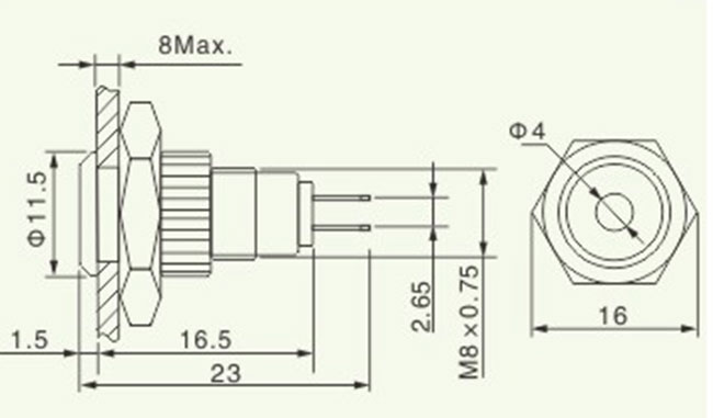 indicatori del supporto LED del pannello 24V, simbolo LED del punto di indicatore luminoso del pannello di 8mm